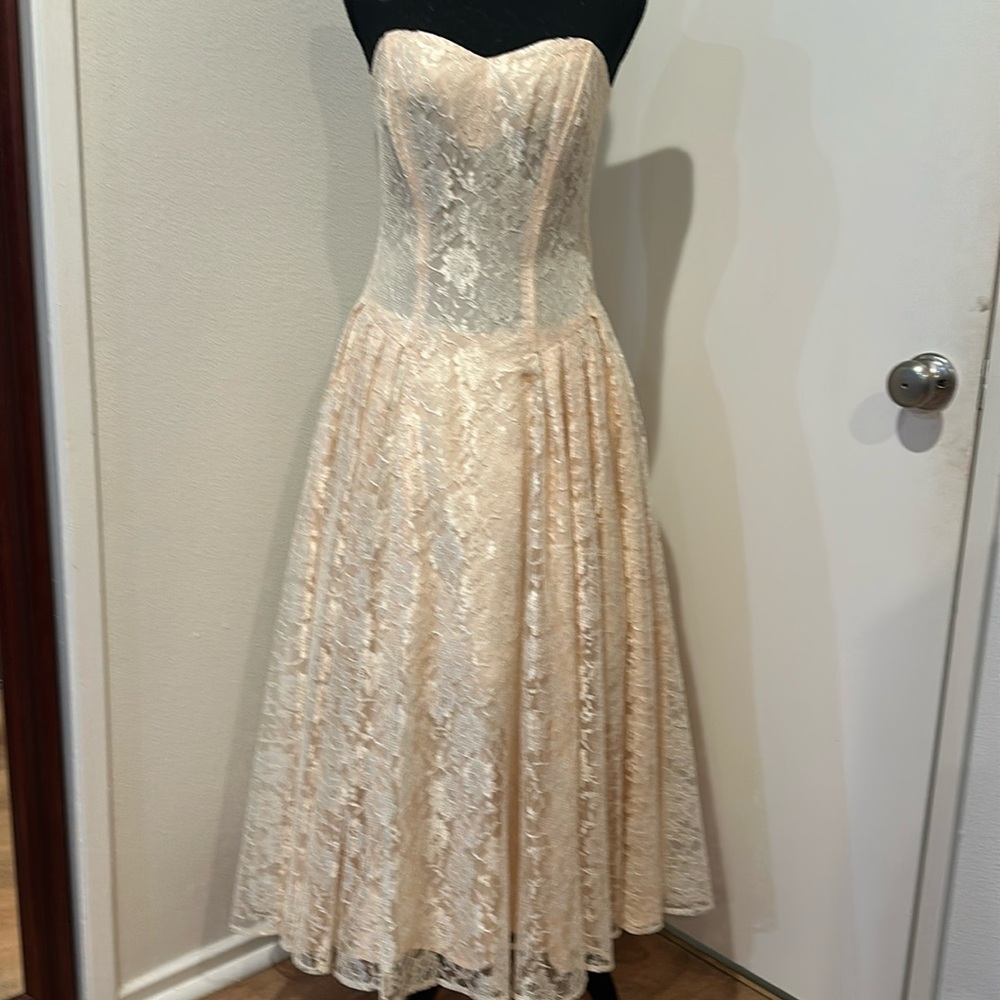 Beautiful bridal dress lace overlay